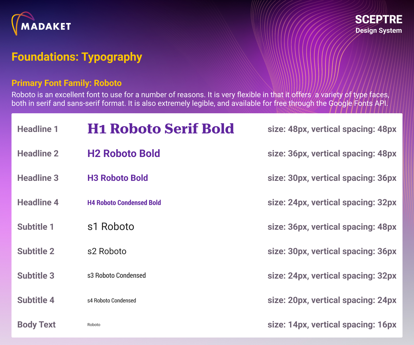Sceptre Design System - Typography