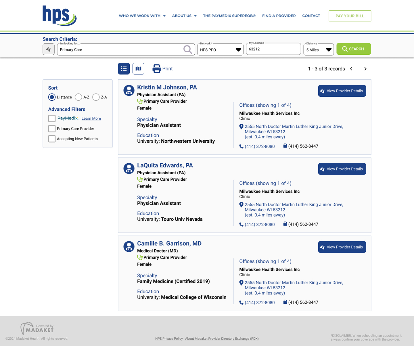 Desktop Results Page